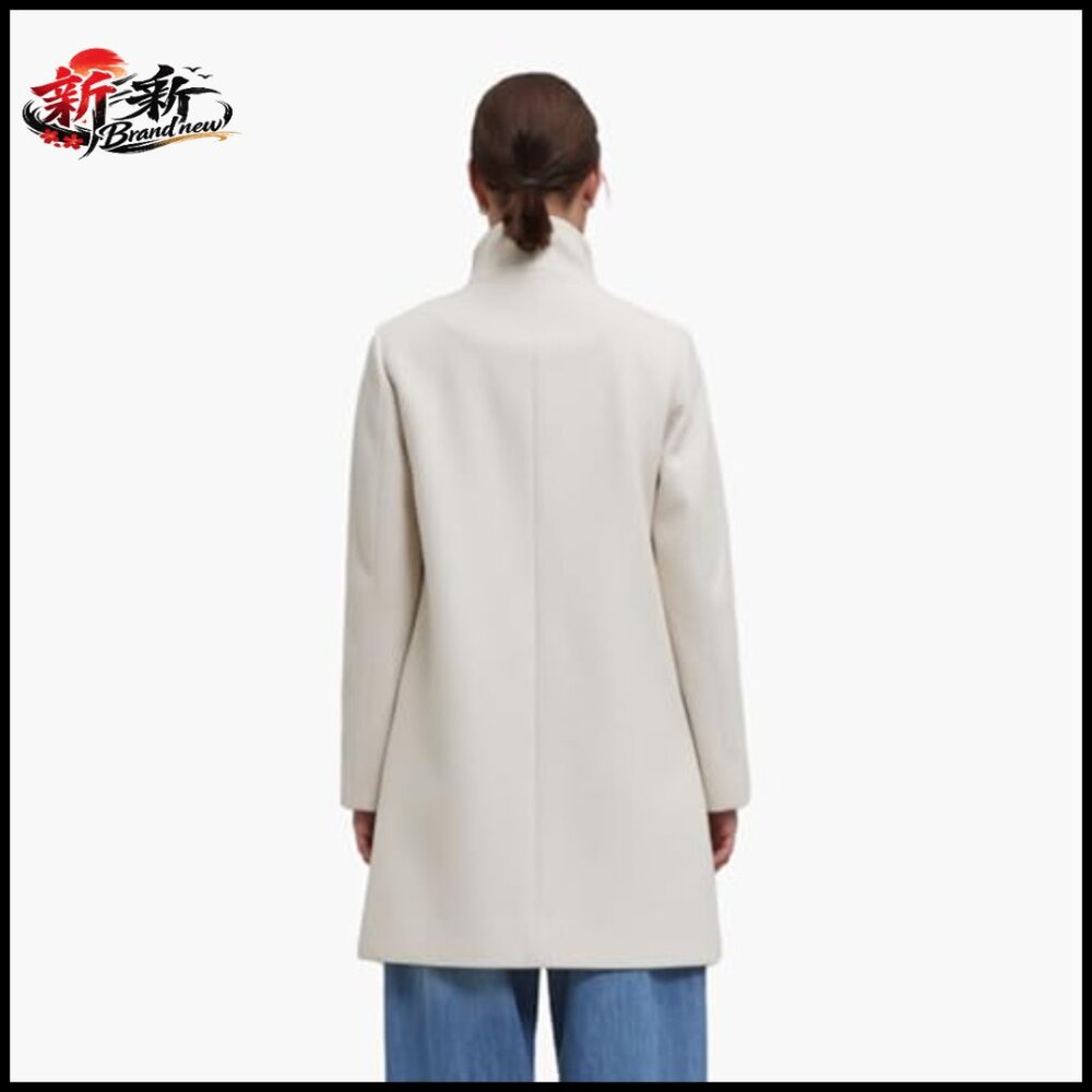 Polyester Trench Coat with Hidden Button Stand Co… - image 3
